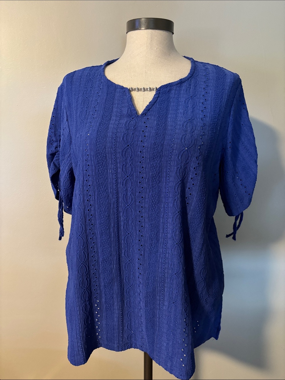 Alfred Dunner Royal Blue Split V-Neck Tunic